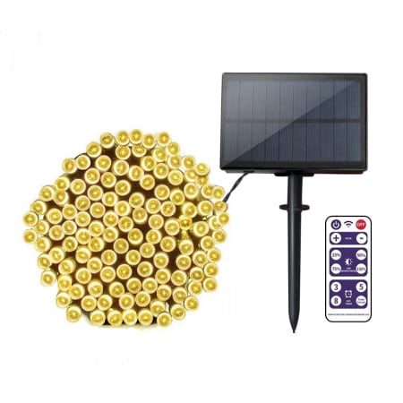 Premium Warm White LED Solar Christmas lights with Remote