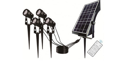 Quadruple Warm White Solar Spotlight IS-SSQ-1